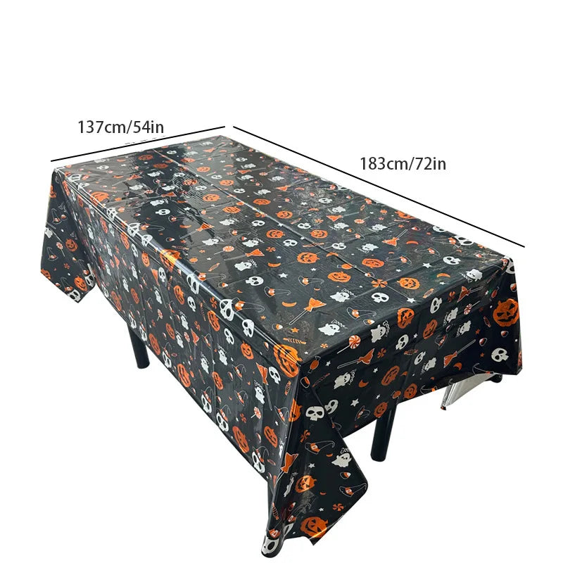 Halloween Party Decoration Rectangular Tablecloth Halloween Horror Party Supplies Bat Pumpkin Disposable Tablecloths Home Decor