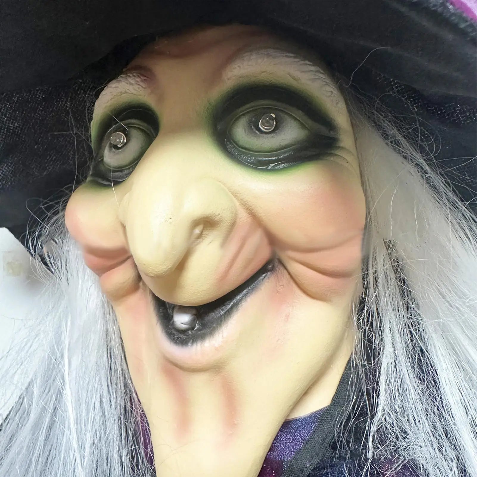 Halloween Sound Activated Light-up Witch Hanging Ghost Scary Props for Haunted House Bar Secret Room Outdoor Yard Garden Party
