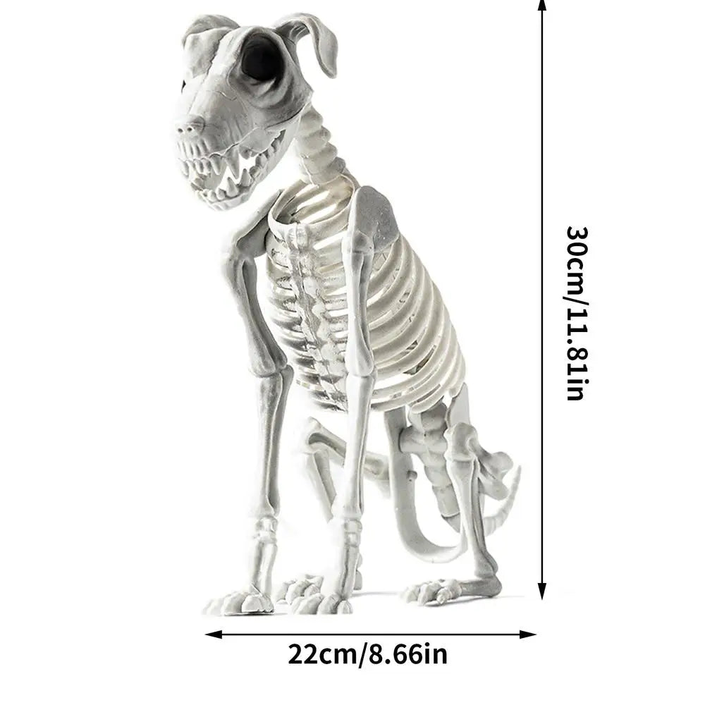Halloween Skeleton Dog Spooky Skeleton Animal Realistic Halloween Skeleton Dog Statue Skull Bone Art Ornaments Horror Props