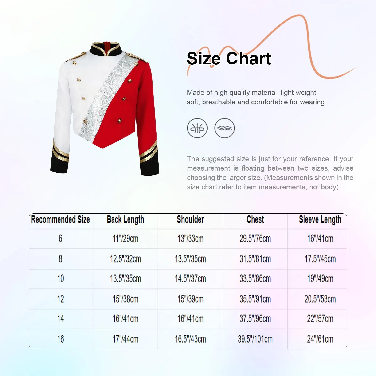 Kids Boys Marching Band Costume Halloween Tops Uniform Metallic Gloss Sequins Mock Neck Coat Long Sleeve Epaulets Buttons Jacket