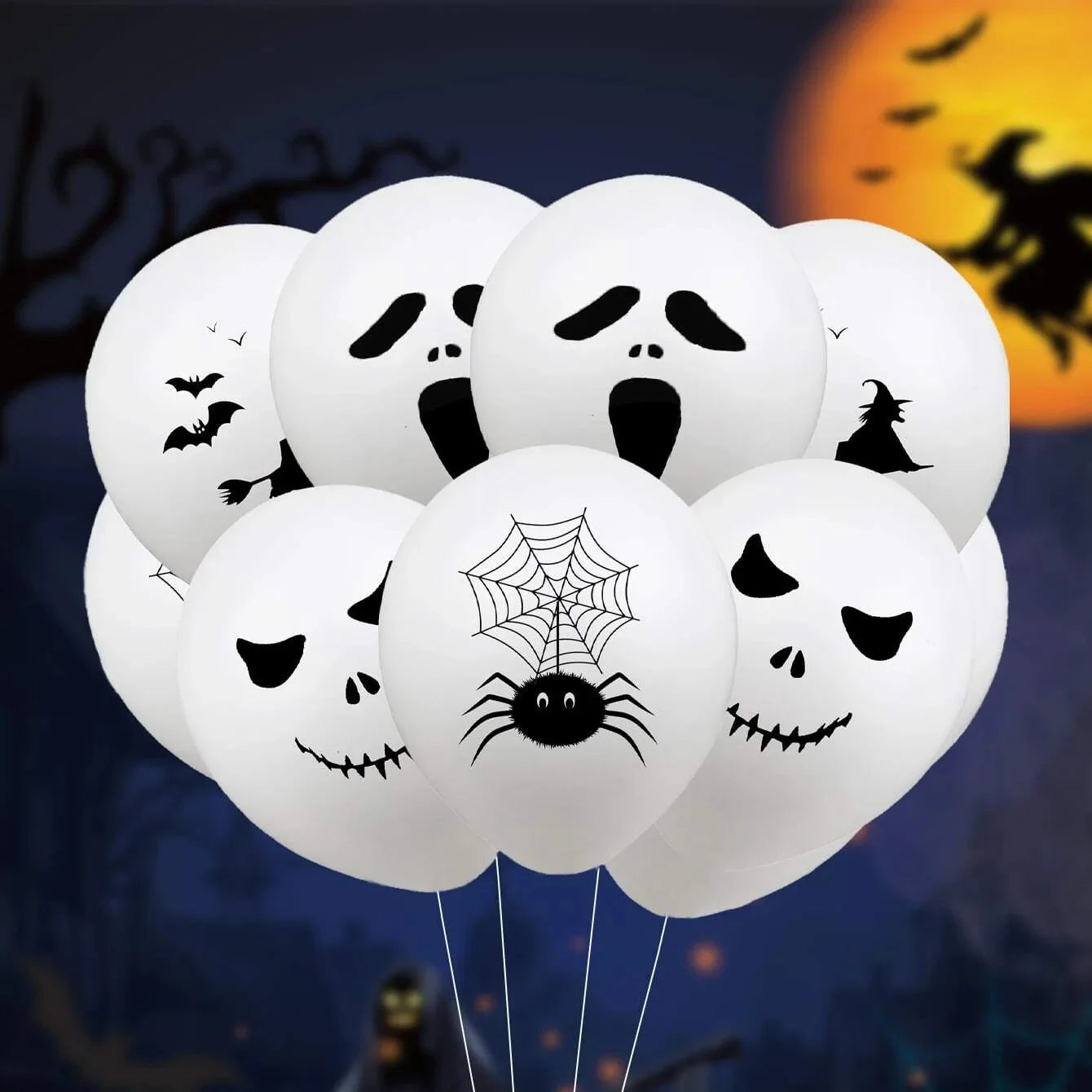 42 Balloons in A Pack Halloween White Balloon Forest Birthday Decoration Scene Arrangement Arch Balloon Set