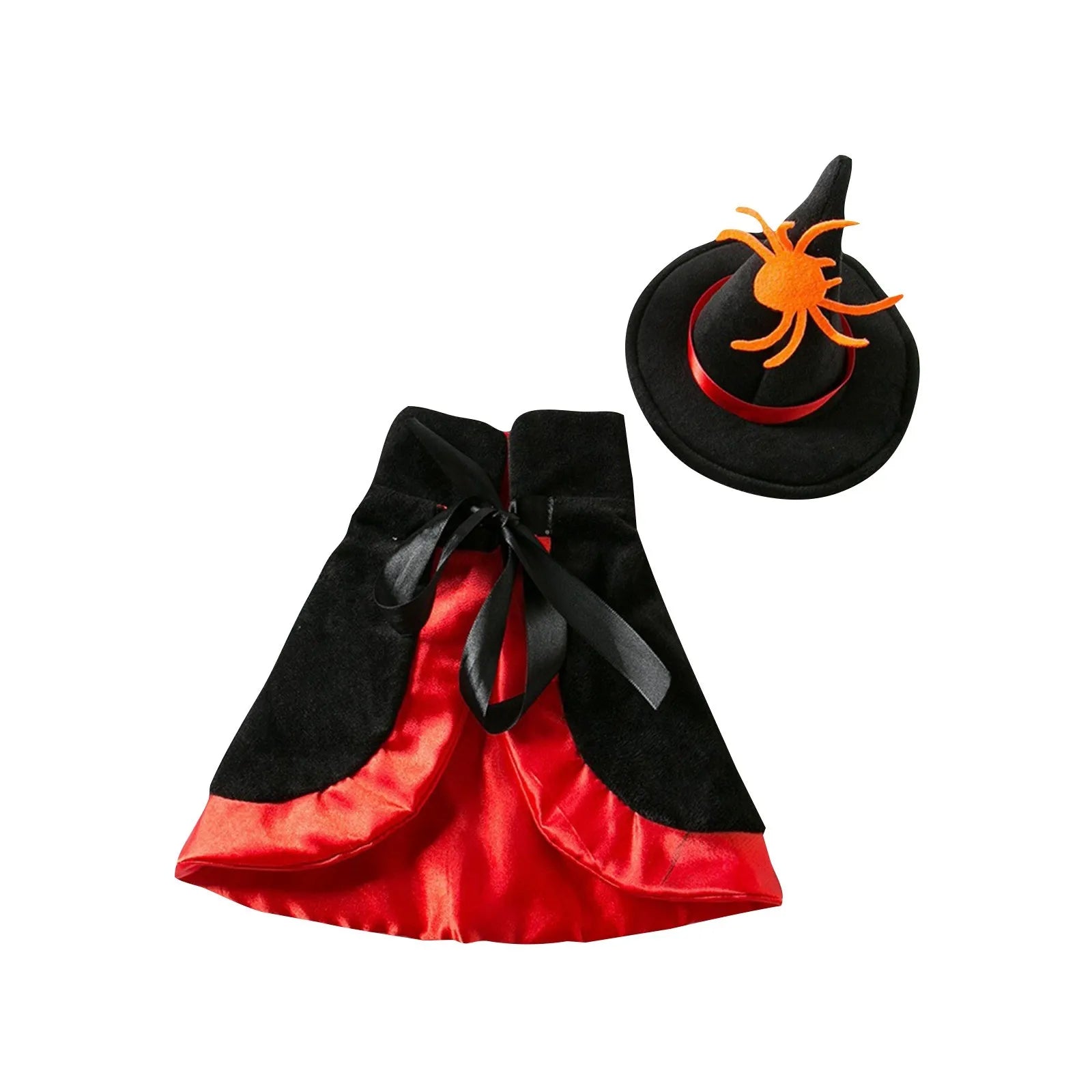Halloween Pet Costume With Witch Hat Small Dog Cat Party Cosplay Cloak Pet Clothes Accessories Photo Prop Festival Suit