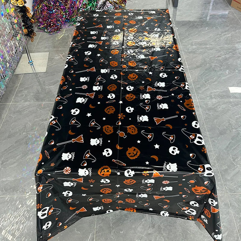Halloween Party Decoration Rectangular Tablecloth Halloween Horror Party Supplies Bat Pumpkin Disposable Tablecloths Home Decor