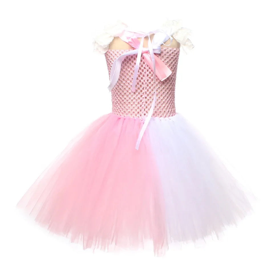 Halloween Costume For Kids Gray Girls Tutu Dress Kids Cosplay Scary Clown Costume Girl Carnival Masquerade Party Dress Up 2-12Y