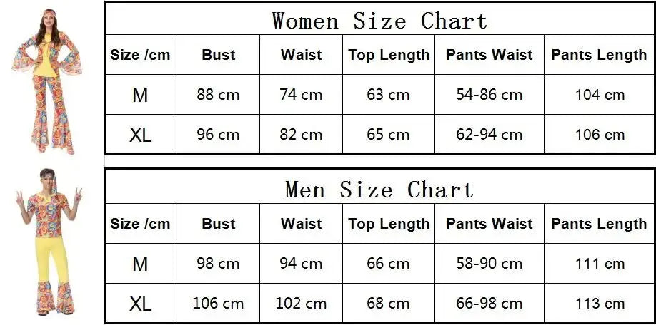 Halloween Costumes Men Women Retro 80s Hippie Costume Disco Hip-Hop Couples Cosplay Carnival Party Fancy Dress Up for Adult