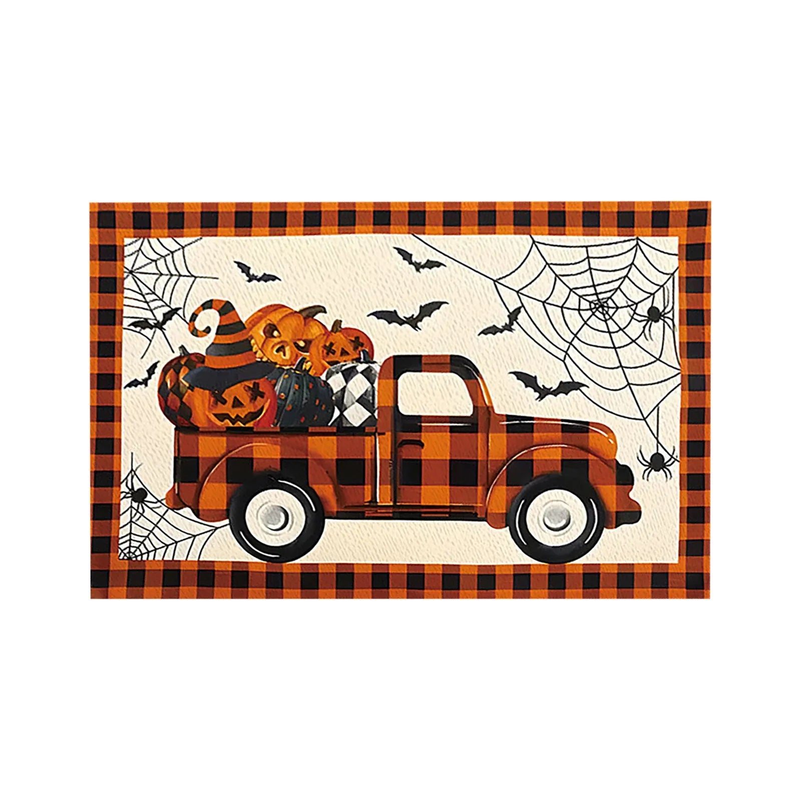 Halloween Table Placemats Linen Ghost Festival Atmosphere Table Mat Bat Pumpkin Spider Web Dining Table Decorations