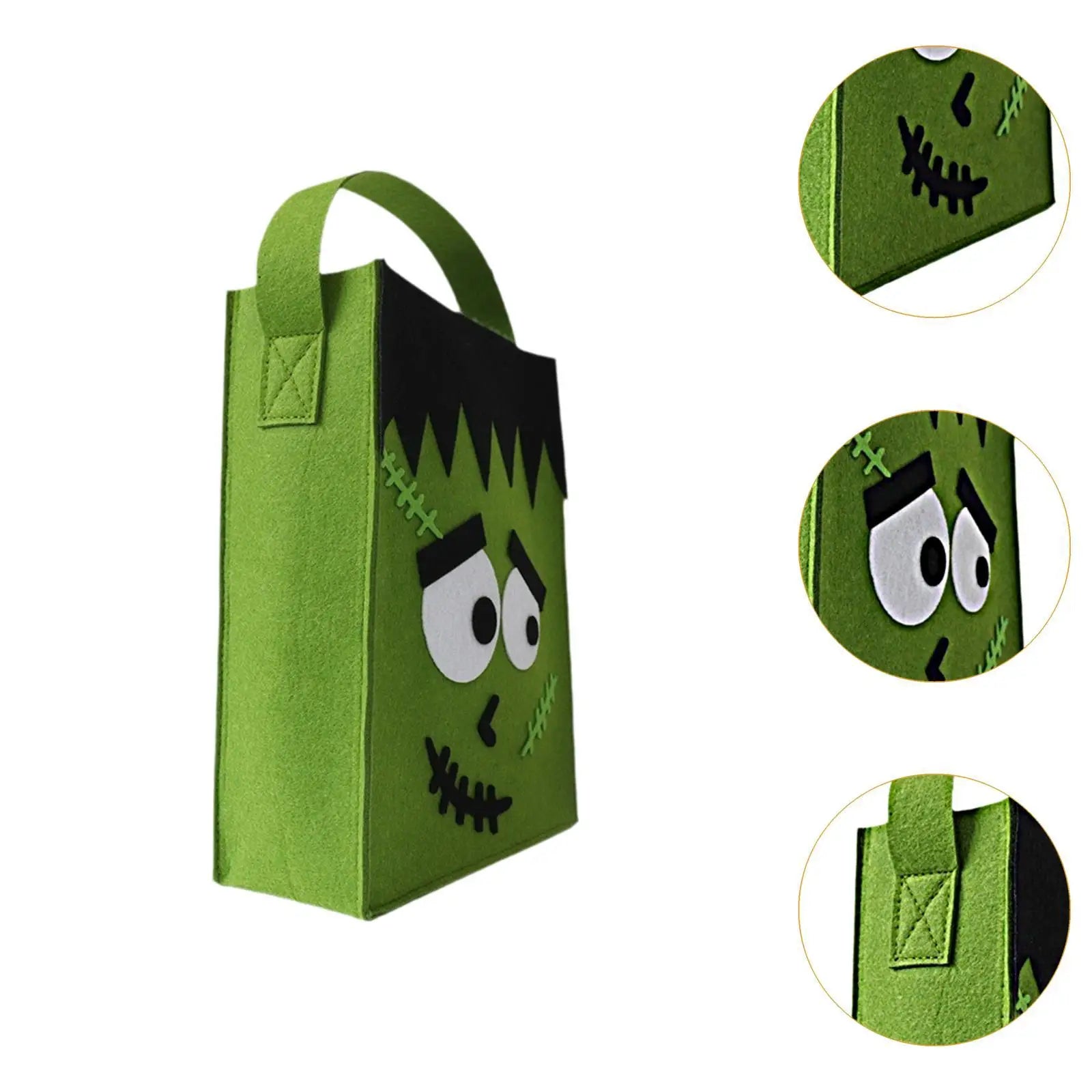 Halloween Trick or Treat Bag Candy Bag Reusable Party Supplies Carrying Bag Felt Tote Bag Gift Bag for Holiday Gifts Wrapping