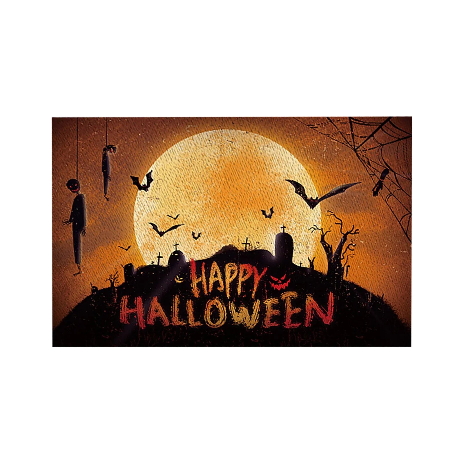 Halloween Table Placemats Linen Ghost Festival Atmosphere Table Mat Bat Pumpkin Spider Web Dining Table Decorations