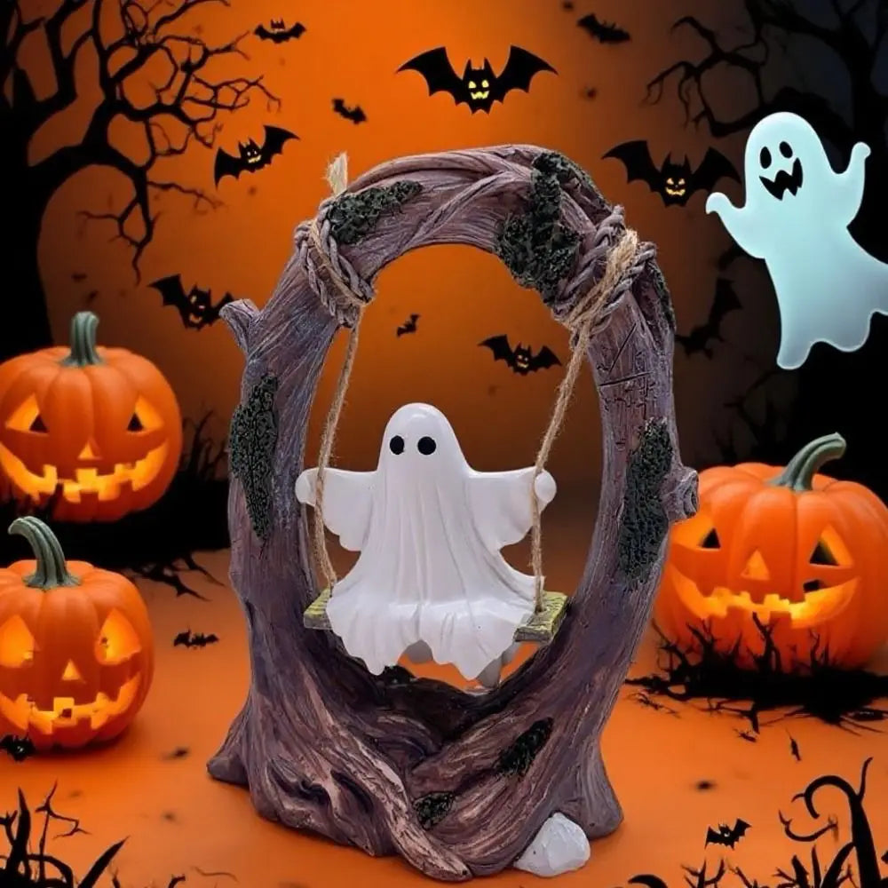 Halloween Themed Halloween Swing Ghost Ornament Handicraft Statue Spooky Ghosts Decor Model Collectible