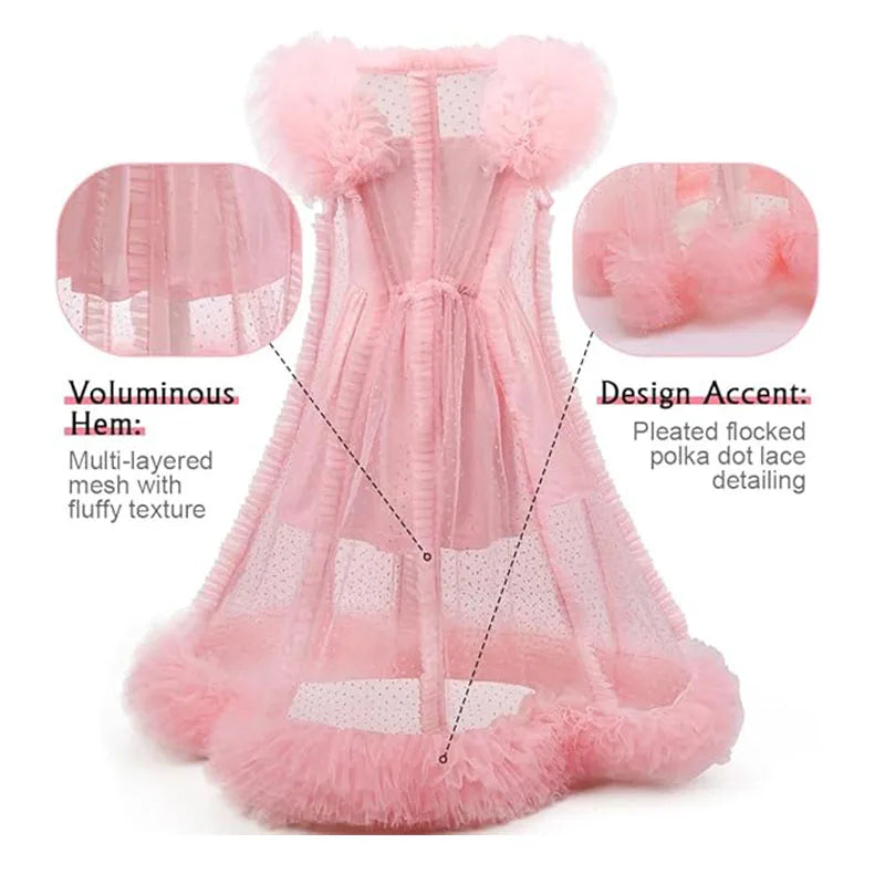 Girls' Halloween Costume Witch Costume Girl Pink Lovely Flower Tulle Princess Dress Birthday Party Carnival Cosplay Dress Up