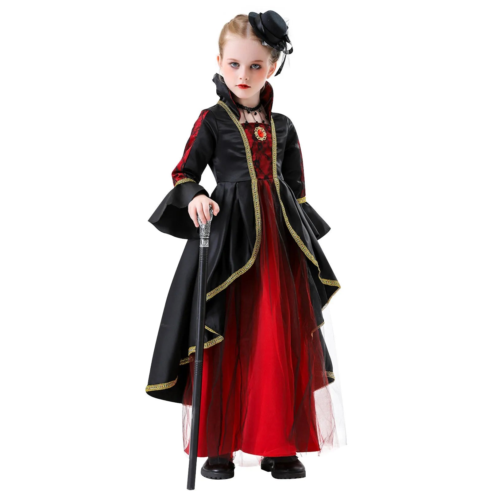 Halloween Children'S Dress Costumes For Girls Cosplay Role-Playing Magic Witch Vampire Masquerade New Medieval Costumes