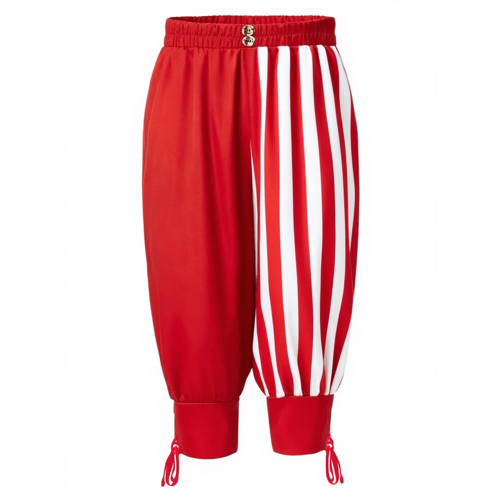Boys Gothic Medieval Renaissance Costume Halloween Pants with Ankle Banded Wide Elastic Waistband Stripes Cosplay Party Dress Up