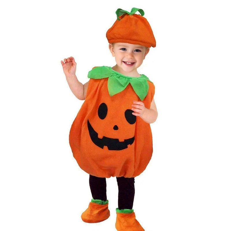 Kids Halloween Pumpkin Costume for Toddler Boys Girls Party Costume Romper Toddler Baby Jumpsuit Cosplay Children Clothes
