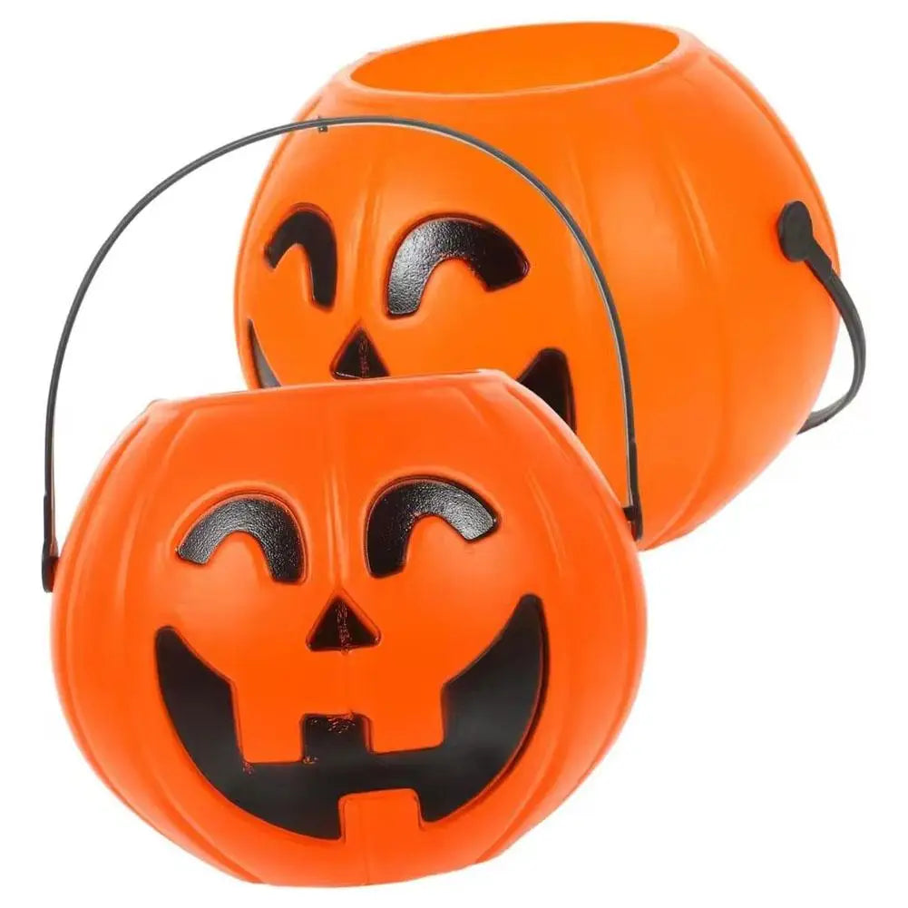 Halloween Pumpkin Treat Pail Portable Jack-O-Lantern Buckets Trick Or Treat Decoration For Kids Halloween Party Favors Room Deco