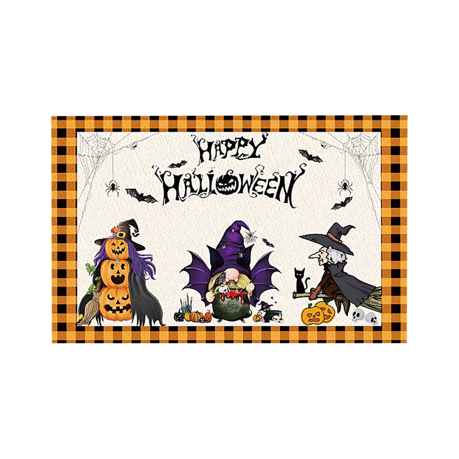 Halloween Table Placemats Linen Ghost Festival Atmosphere Table Mat Bat Pumpkin Spider Web Dining Table Decorations