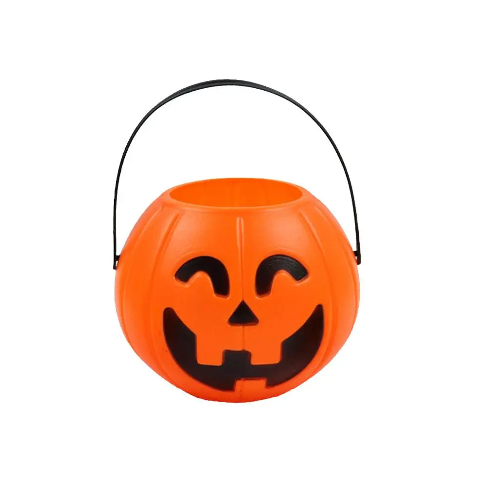 Halloween Pumpkin Treat Pail Portable Jack-O-Lantern Buckets Trick Or Treat Decoration For Kids Halloween Party Favors Room Deco