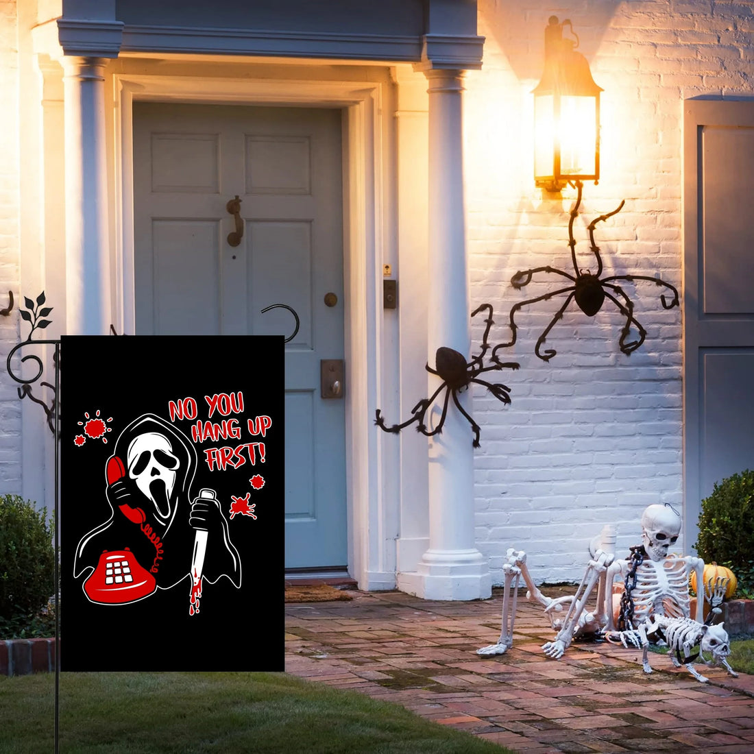 1 trick or treat garden without candy Halloween prank garden flag yard decoration 12 x 18 inches (excluding flagpole)