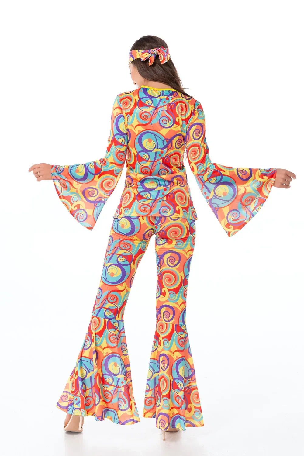 Halloween Costumes Men Women Retro 80s Hippie Costume Disco Hip-Hop Couples Cosplay Carnival Party Fancy Dress Up for Adult