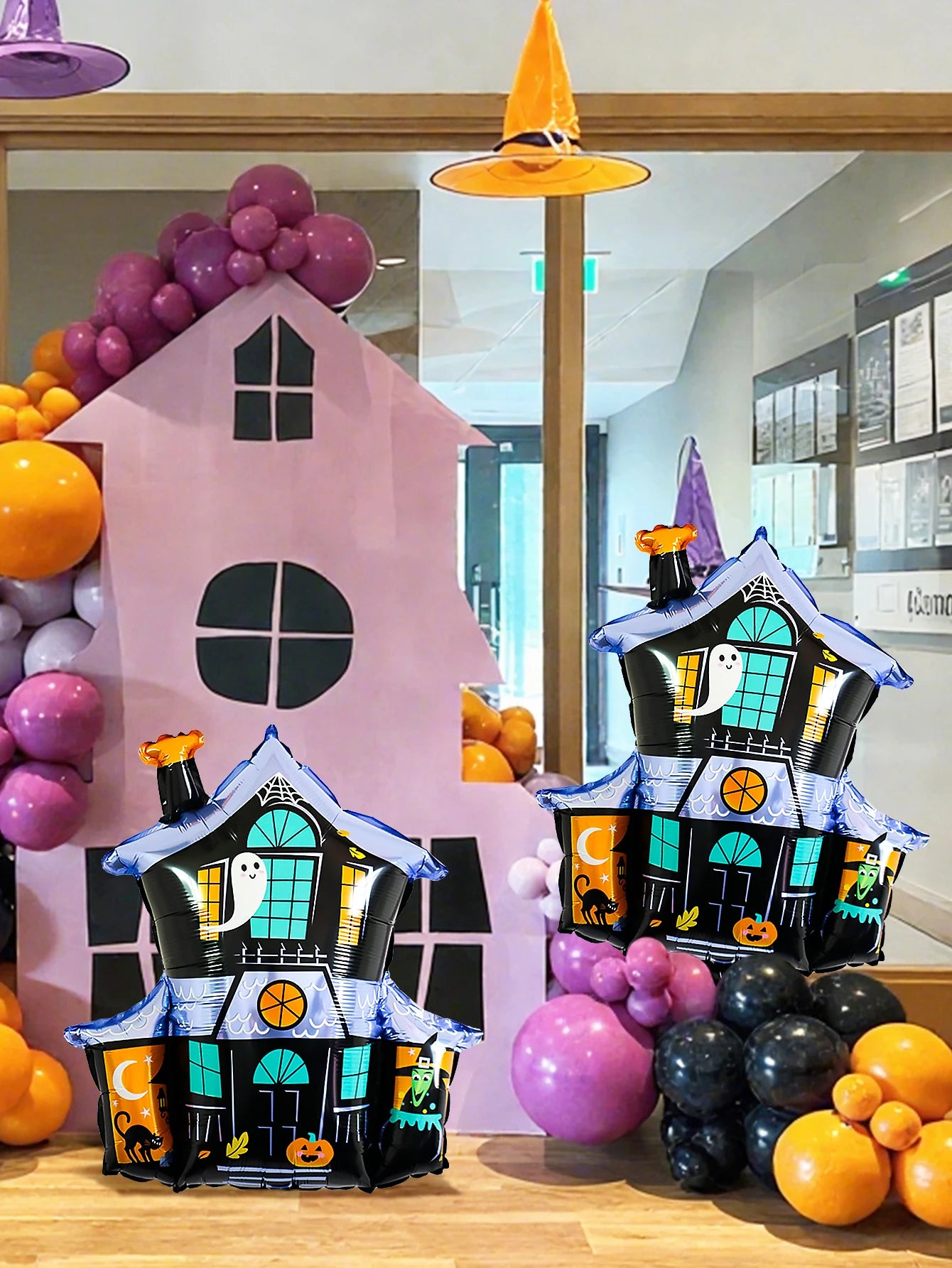 1/2 pcs haunted house balloons,suitable for Halloween parties,haunted houses,trick or treat, and spooky atmosphere decorations.