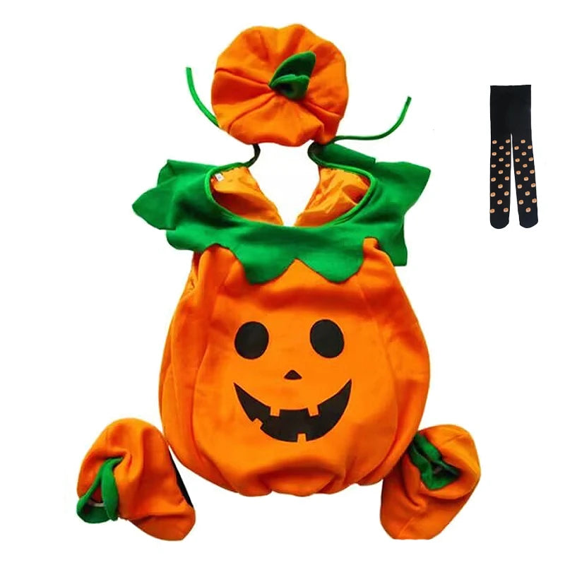 Kids Halloween Pumpkin Costume for Toddler Boys Girls Party Costume Romper Toddler Baby Jumpsuit Cosplay Children Clothes