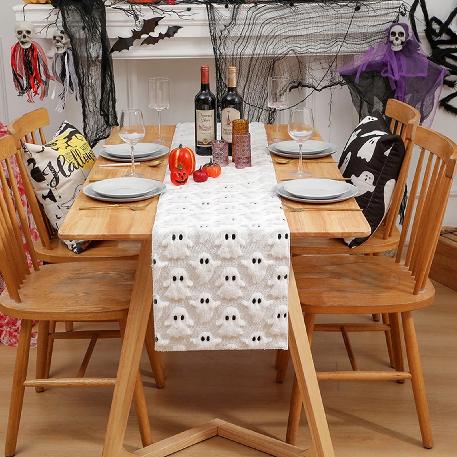 Halloween Theme Ghost Tablecloth Creative Home Kitchen Printed Tablecloth Party Atmosphere Decoration supplies Holiday Gift