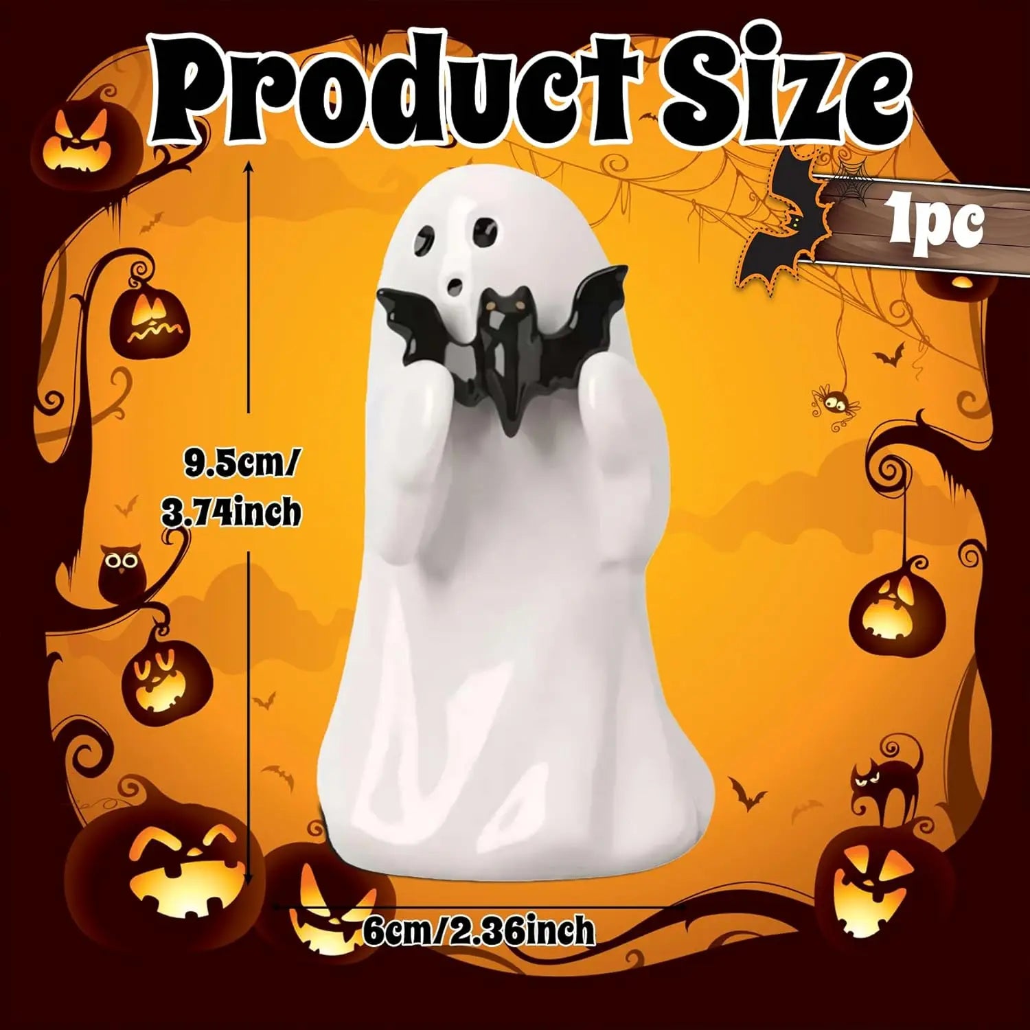 Halloween Cute Ghost Statue Creative  Crafts  Suitable For Party Scene   Home Living Room Bedroom Office Desktop Decoration ﻿
