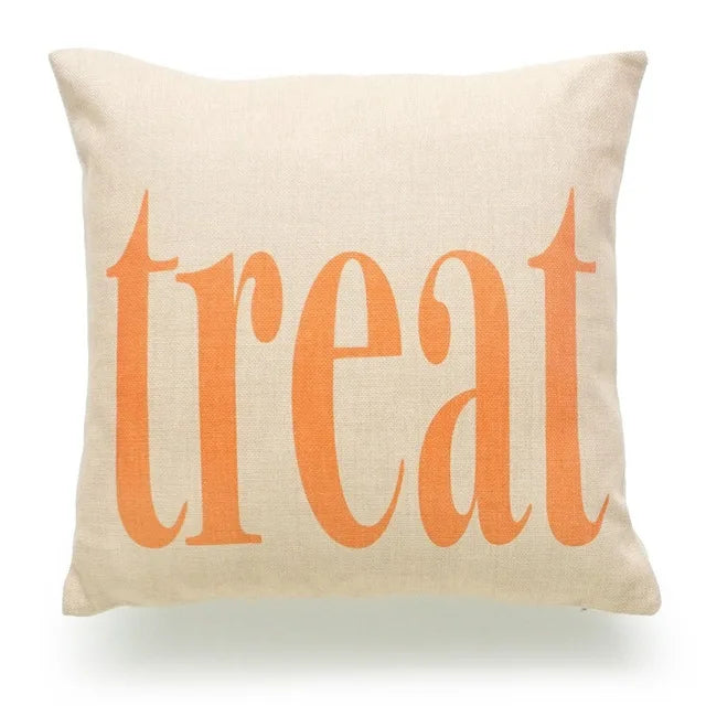 Halloween Pumpkin Witch Trick or Treat Pillowcase Decoration Linen Pillow Hug Pillowcase Halloween Home Decoration