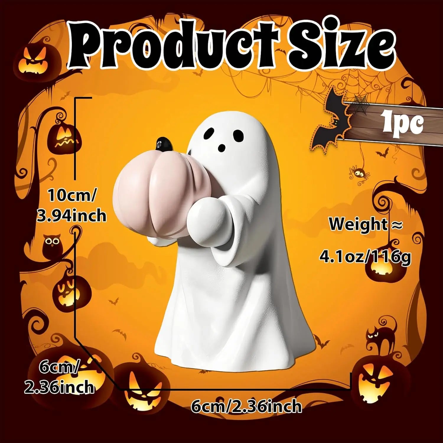 Halloween Cute Ghost Statue Creative  Crafts  Suitable For Party Scene   Home Living Room Bedroom Office Desktop Decoration ﻿