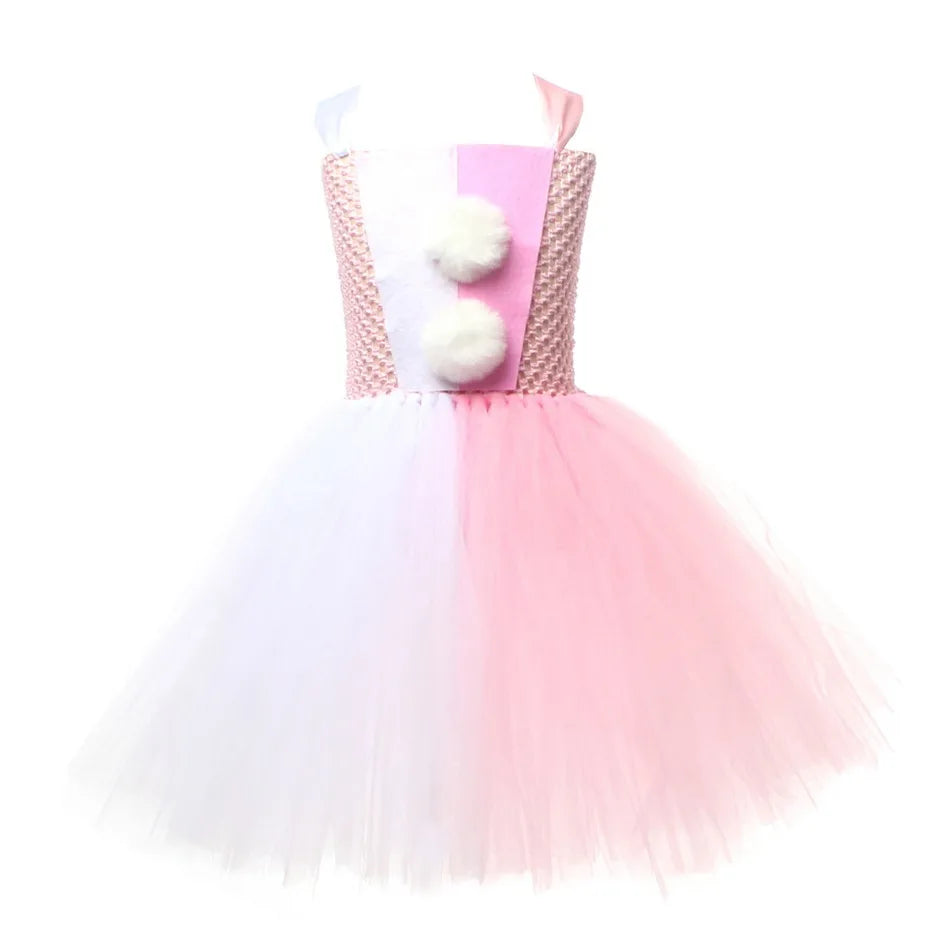 Halloween Costume For Kids Gray Girls Tutu Dress Kids Cosplay Scary Clown Costume Girl Carnival Masquerade Party Dress Up 2-12Y