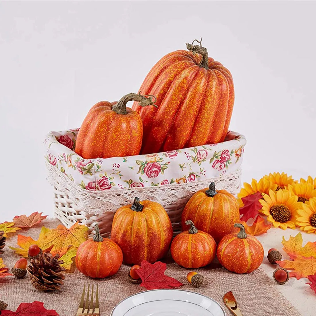 Halloween Thanksgiving Party Props Home Decoration Fruit Artificial Pumpkin Set Decoration Fake Simulation Pumpkin Ornaments