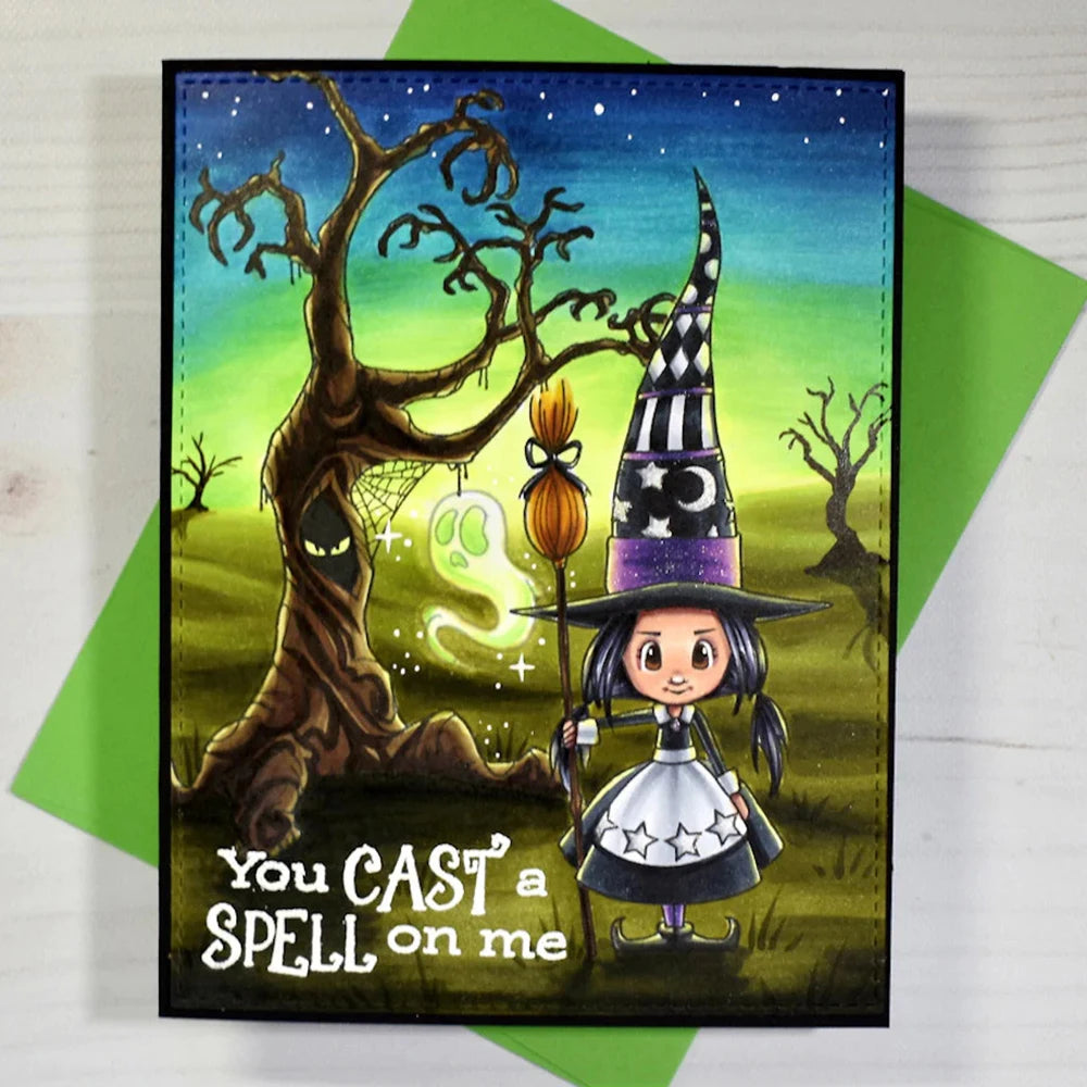 Spooky Tree Tricks No Treats Halloween is Back Metal Cutting Dies/Clear Stamp DIY Card Making Scrapbooking Stencil