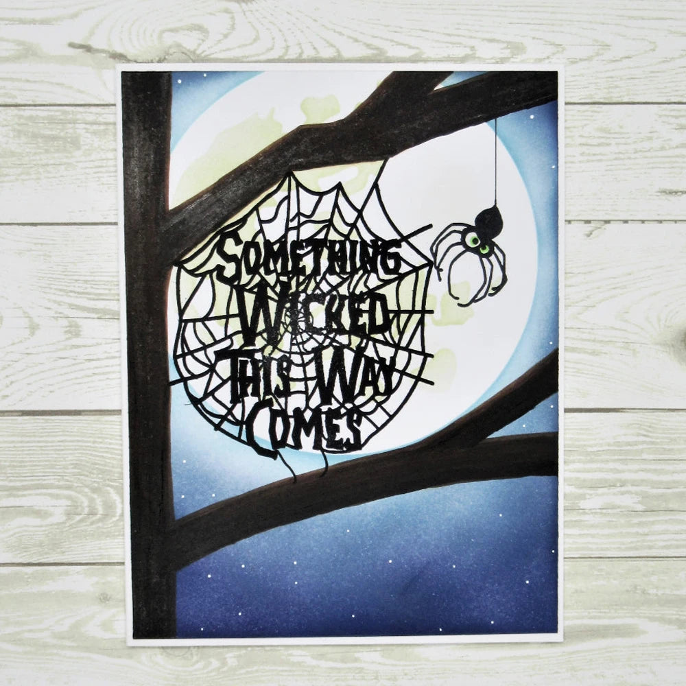Spooky Tree Tricks No Treats Halloween is Back Metal Cutting Dies/Clear Stamp DIY Card Making Scrapbooking Stencil