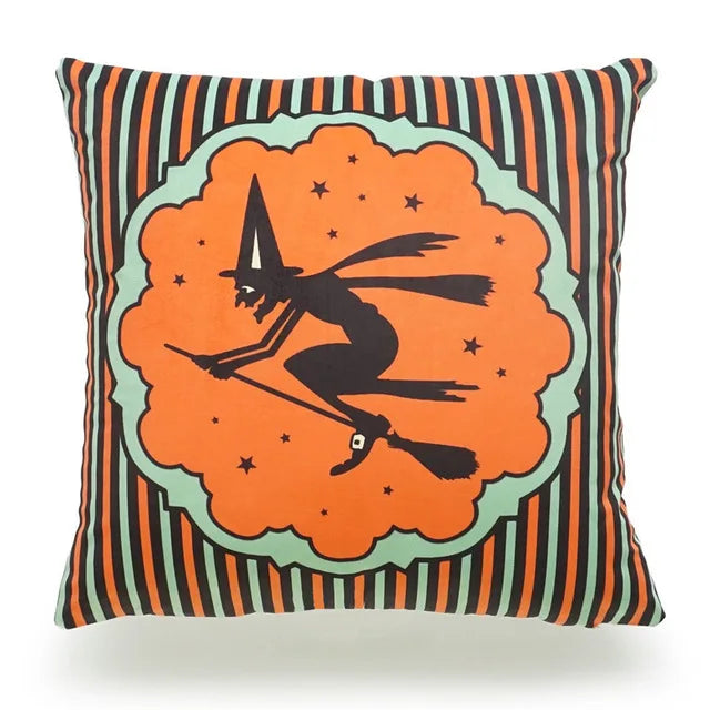 Halloween Pumpkin Witch Trick or Treat Pillowcase Decoration Linen Pillow Hug Pillowcase Halloween Home Decoration