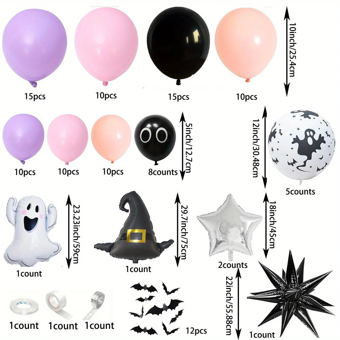 113pcs Halloween Balloon Arch Set for Halloween Party Birthday Party Home Decoration and Indoor and Outdoor Theme Party
