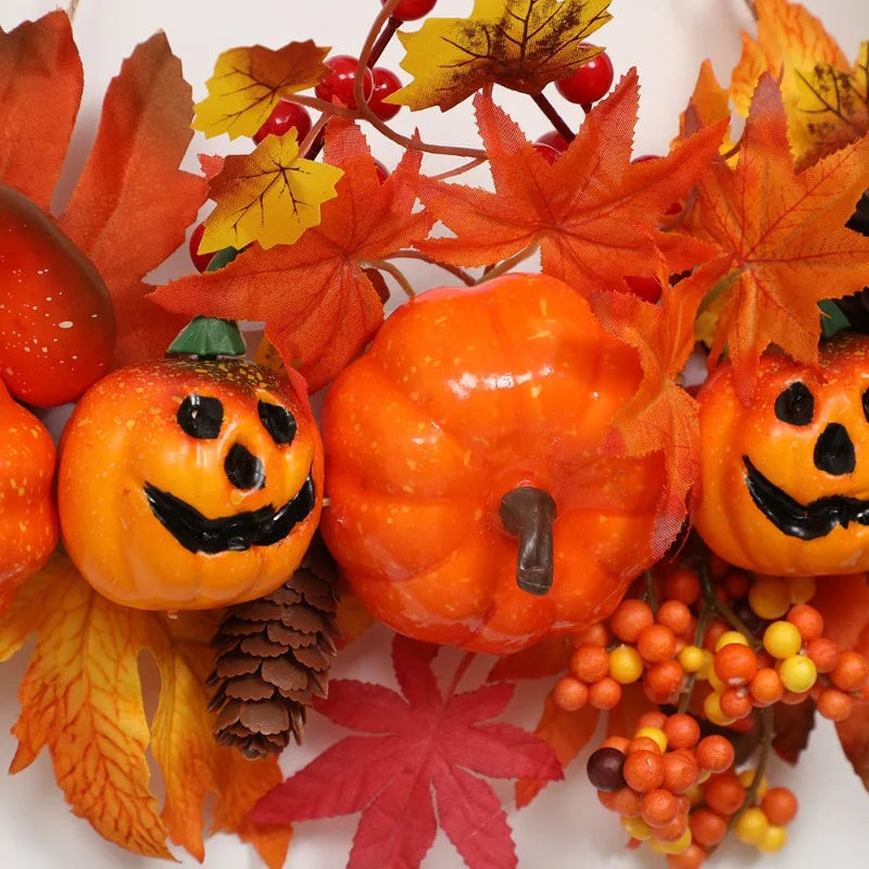 Halloween Decoration Maple Leaf Pumpkin Decorative Pendant Harvest Festival Wall Hanging Props Autumn Fall Decorations