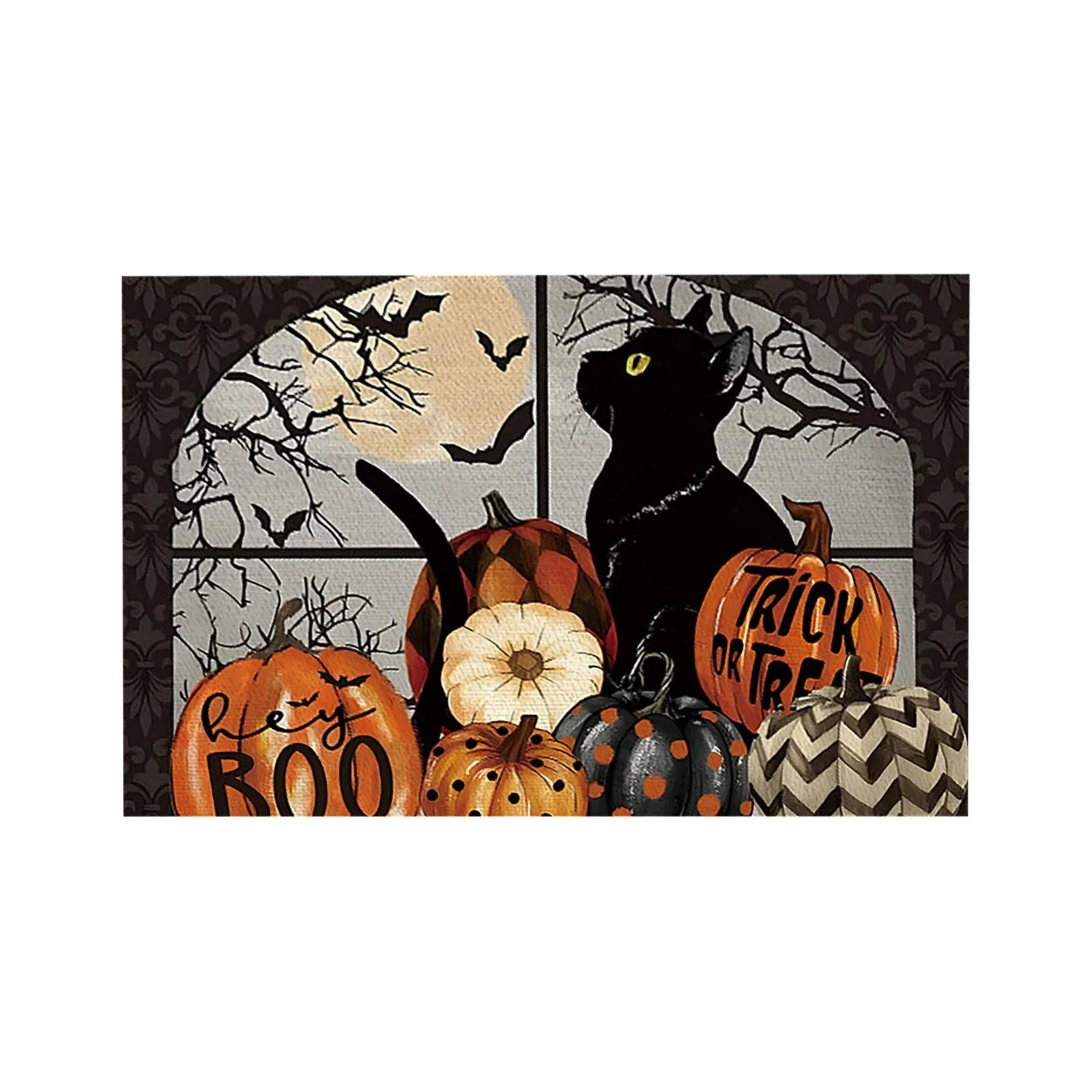 Halloween Table Placemats Linen Ghost Festival Atmosphere Table Mat Bat Pumpkin Spider Web Dining Table Decorations