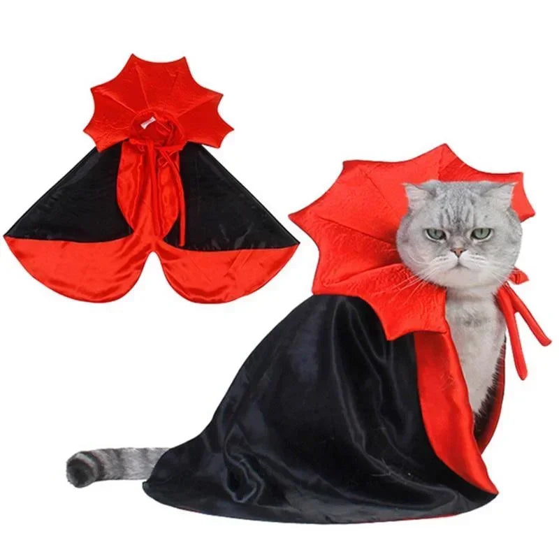 Halloween Pet Costumes Cute Cosplay Vampire Cloak For Small Dog Cat Kitten Puppy Dress Kawaii Pet Clothes Cat Accessoties