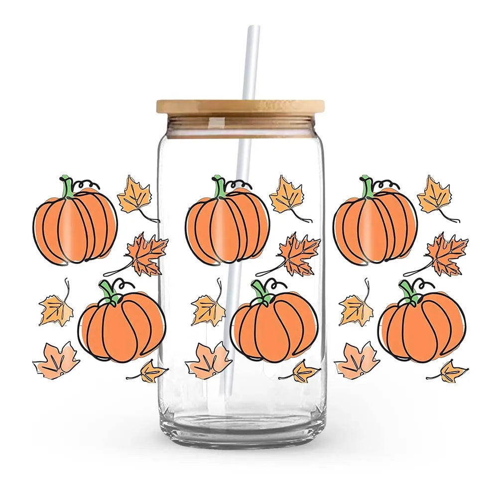 Halloween  Pumpkin Special Festival Decoration UV DTF Cup Wrap Film Self-adhesive Durable UV Crystal Stickers