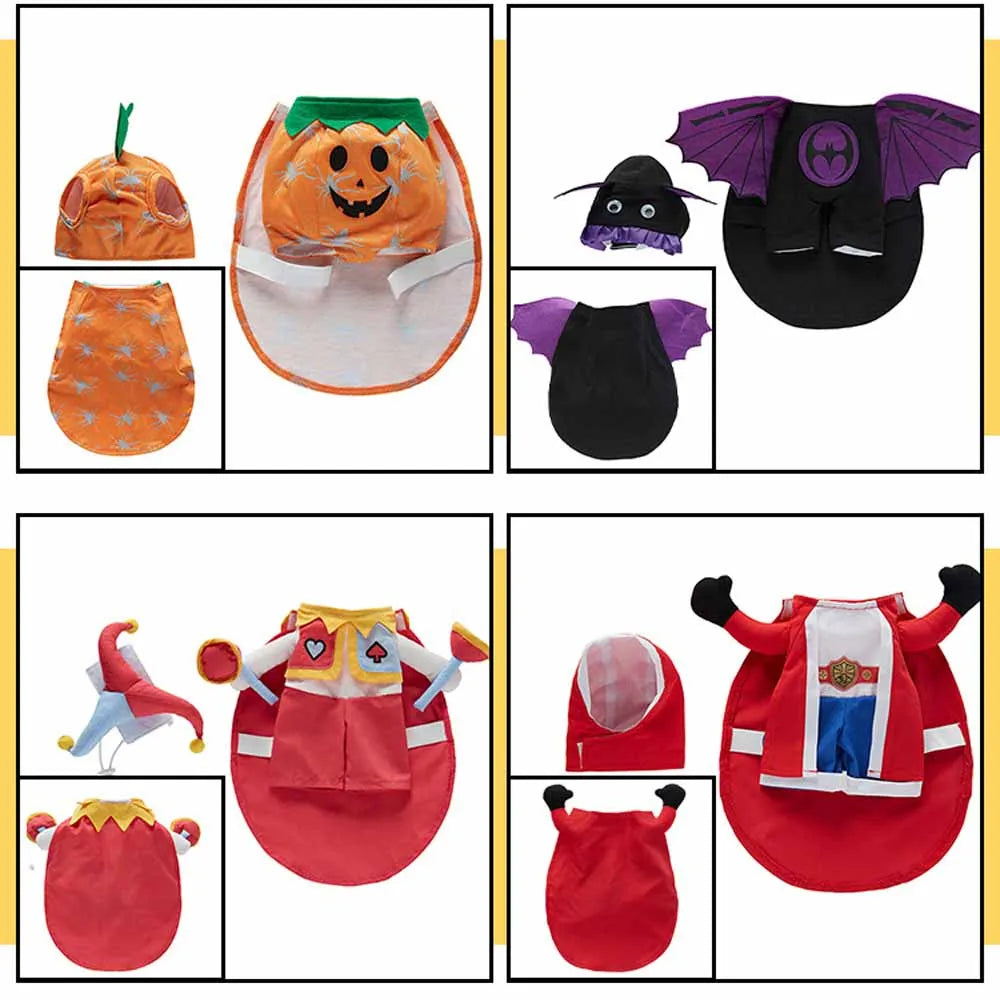 Halloween Pet Costume With Hat Dogs And Cat Cute & Funny Dress-Up Outfit For Party Cosplay Holiday Photos Puppy Kitten Clothing