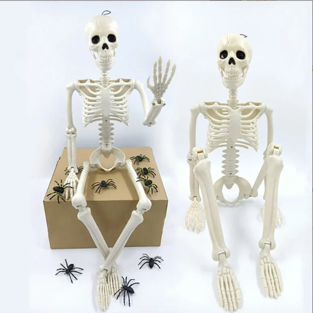 40cm Halloween Skull Skeleton,Posable Skeleton,Human Shape Bones,Halloween Herror Decorations,Haunted House Horror Props