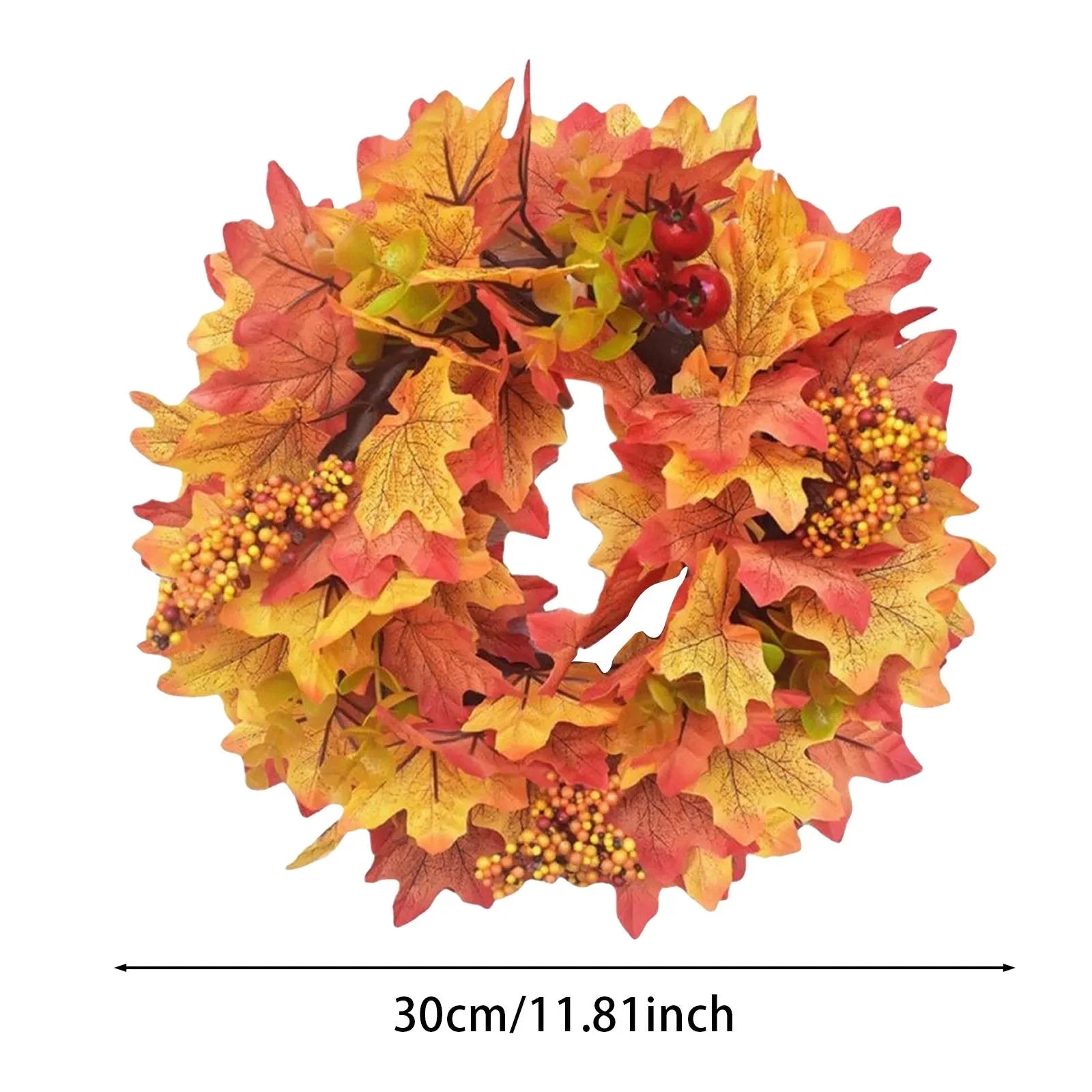 Halloween Decorations Festival Maple Leaf Wreath Pumpkin Wreath Thanksgiving Door Berry Pomegranate Patchwork Ornaments