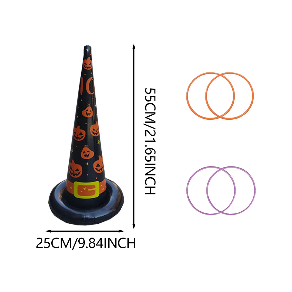 Halloween ring toss game set with inflatable witch hat - the perfect choice for indoor and outdoor parties