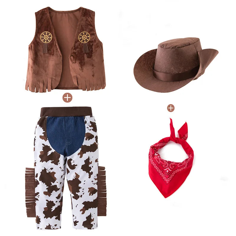 Fantasia Purim Halloween Costumes for Baby Toddler Kids Child Boys Cow Boy Cowboy Costume Party Fancy Dress Fancy sets