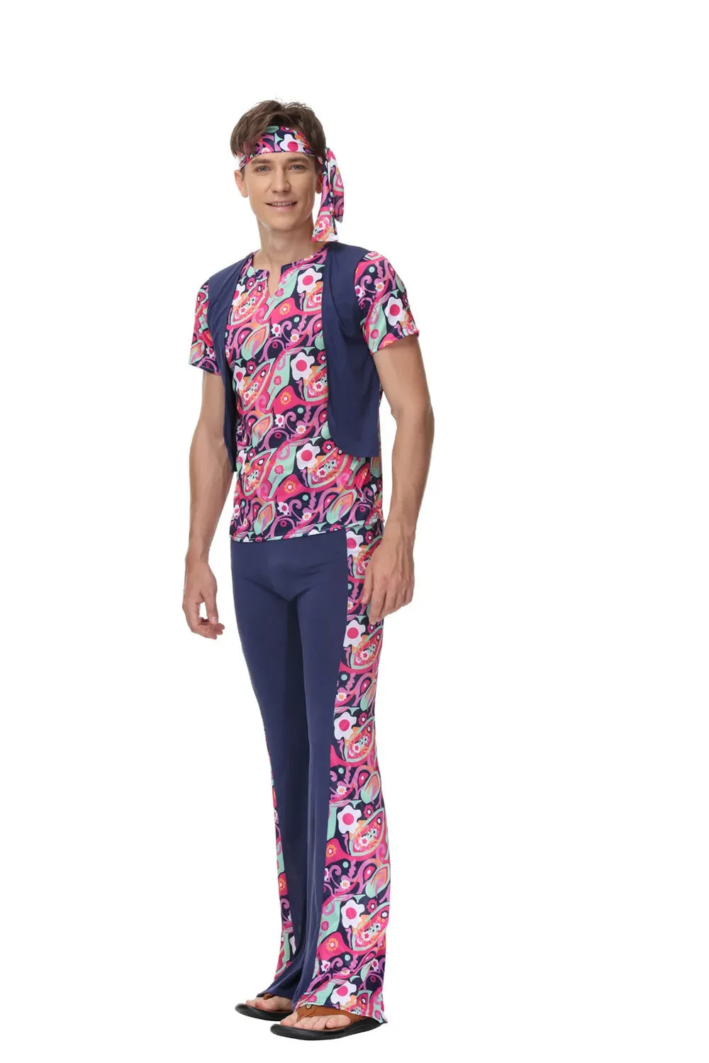 Halloween Costumes Men Women Retro 80s Hippie Costume Disco Hip-Hop Couples Cosplay Carnival Party Fancy Dress Up for Adult
