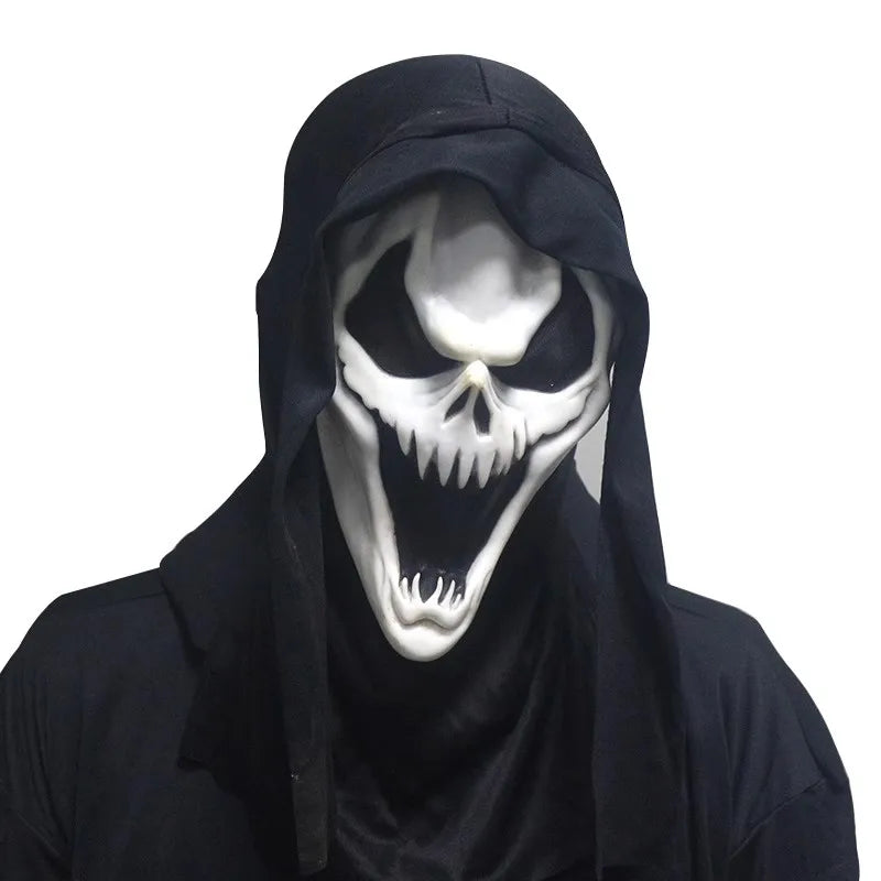 Halloween Ghost Face Mask Horror Death Scream DIY White Shriek Mask Grimace Holiday Dress Up Prank Holiday Halloween Decor Gift